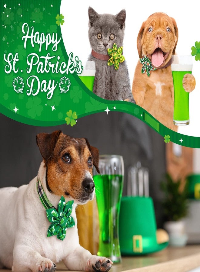 Jexine 60 Pieces St. Patrick's Dog Collar Flowers Bulk Clover Pet Bow Ties Charms Grooming for Dog Accessories Small Medium Large Cat Puppy Collar Attachment St. Patrick's Day Costume - Image 2